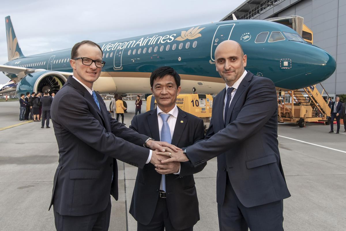 Cận cảnh máy bay A321neo đầu tiên của Vietnam Airlines vừa được bàn giao tại Đức Ảnh 3