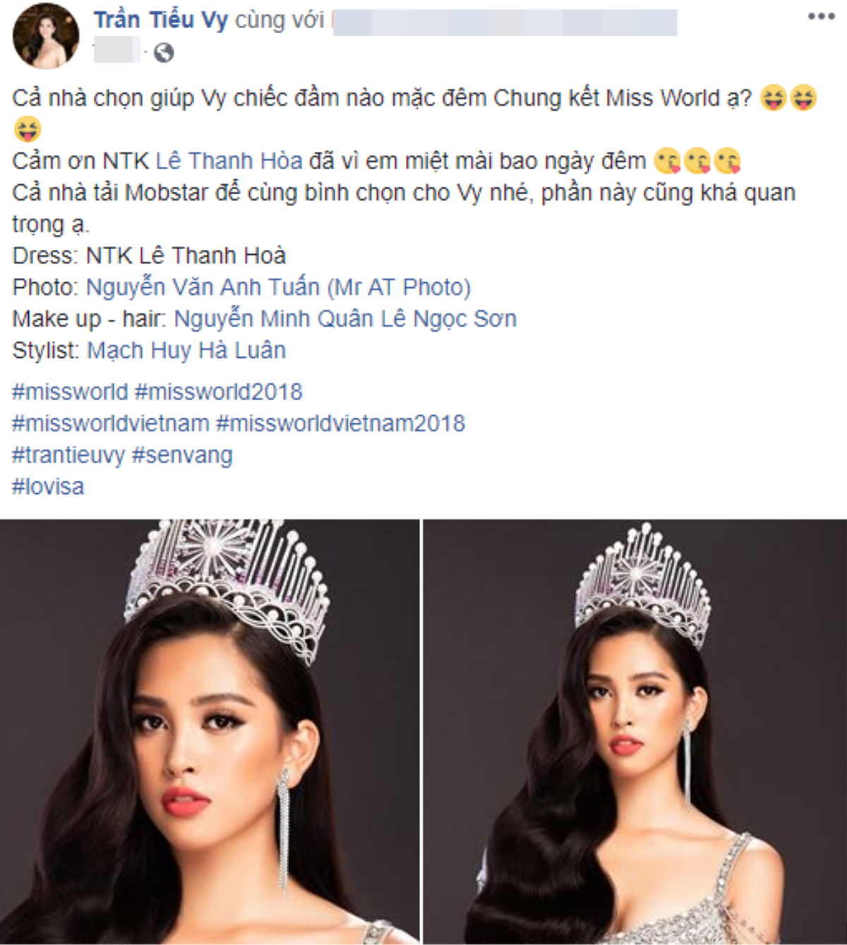 Bùi Phương Nga ra sức tư vấn trang phục dạ hội cho Tiểu Vy tại Miss World 2018 Ảnh 2