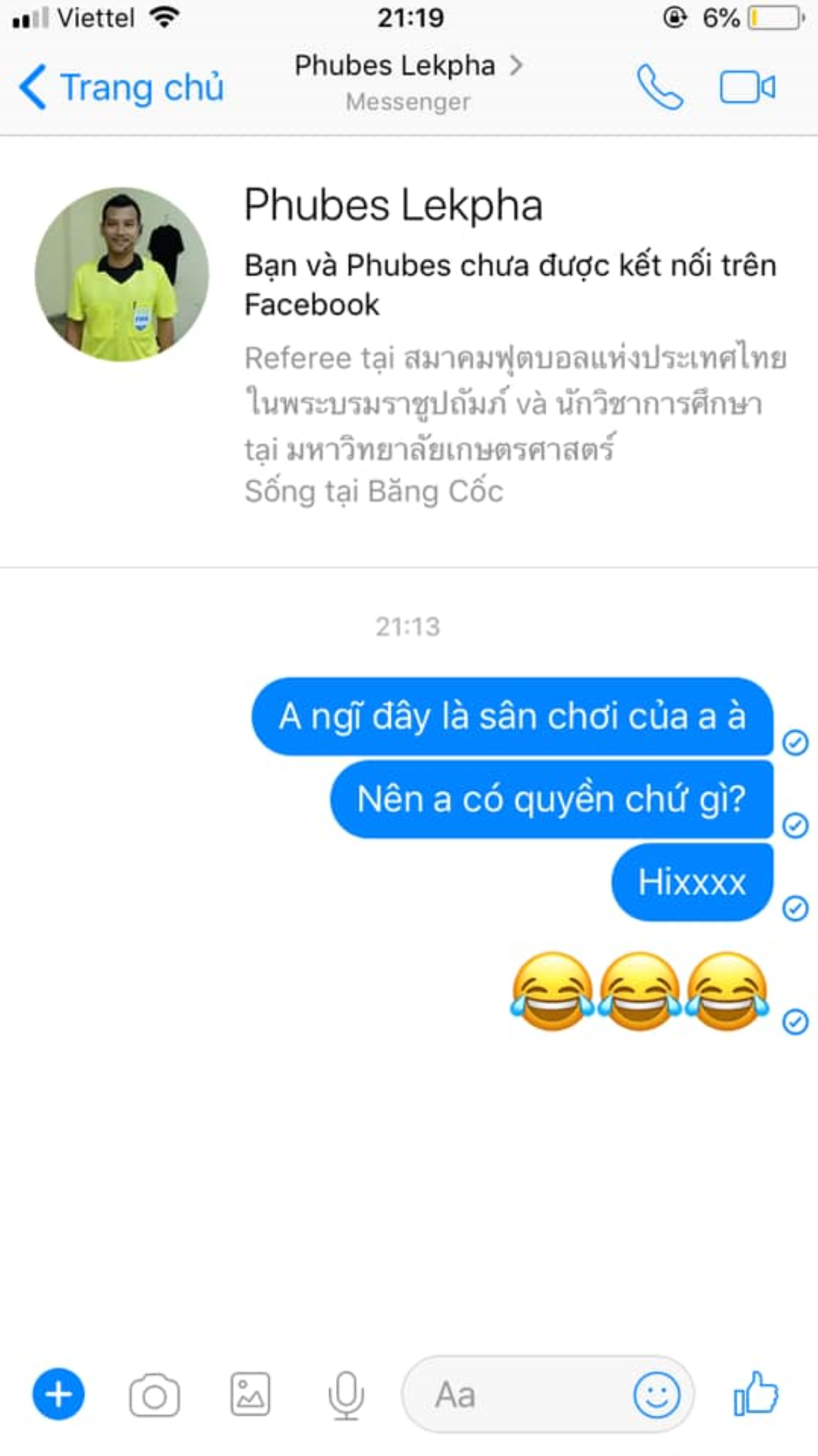 Trọng tài Thái Lan tắt tính năng bình luận trên facebook, CĐV chỉ trích bằng cách nhắn tin Ảnh 5