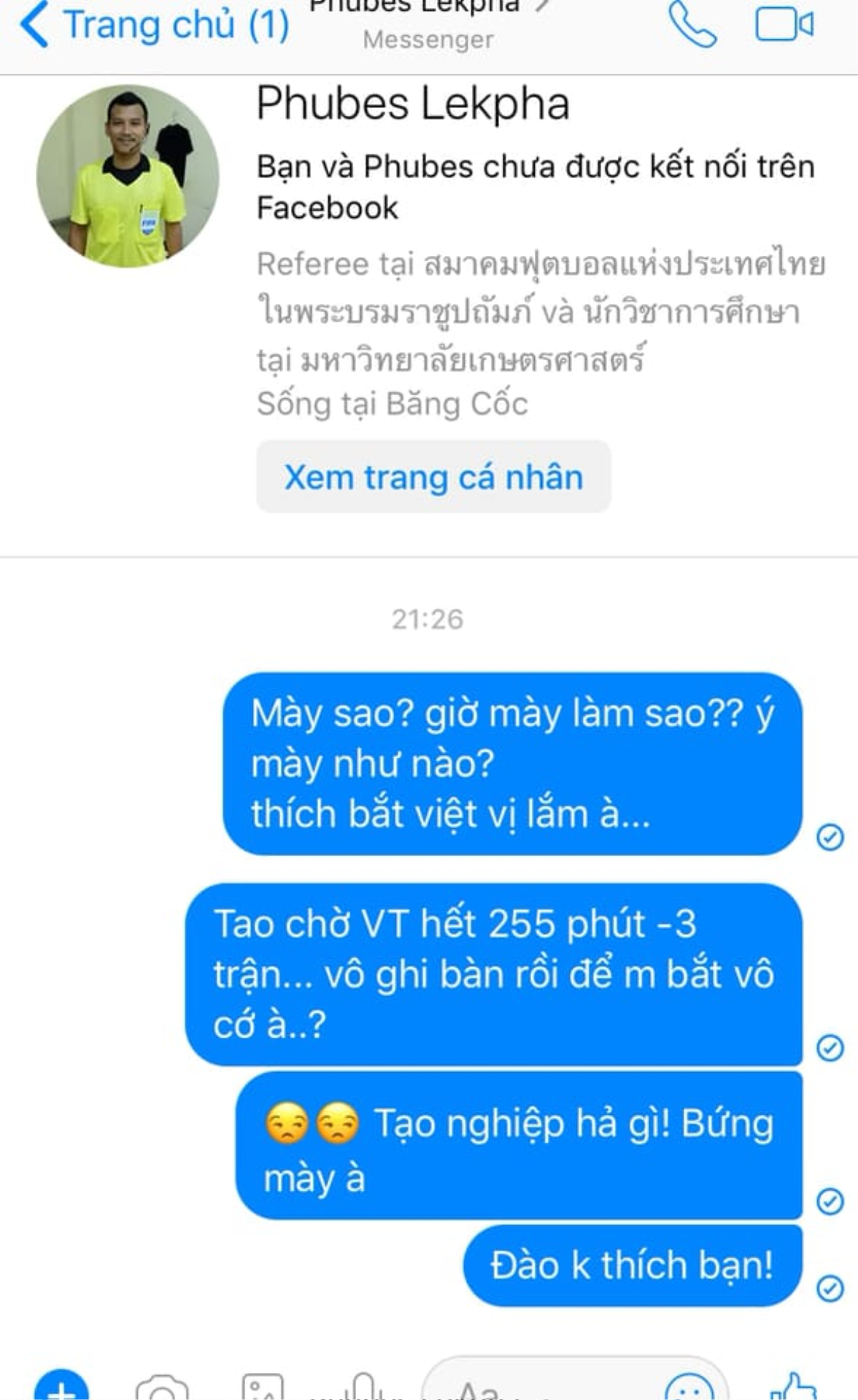 Trọng tài Thái Lan tắt tính năng bình luận trên facebook, CĐV chỉ trích bằng cách nhắn tin Ảnh 3