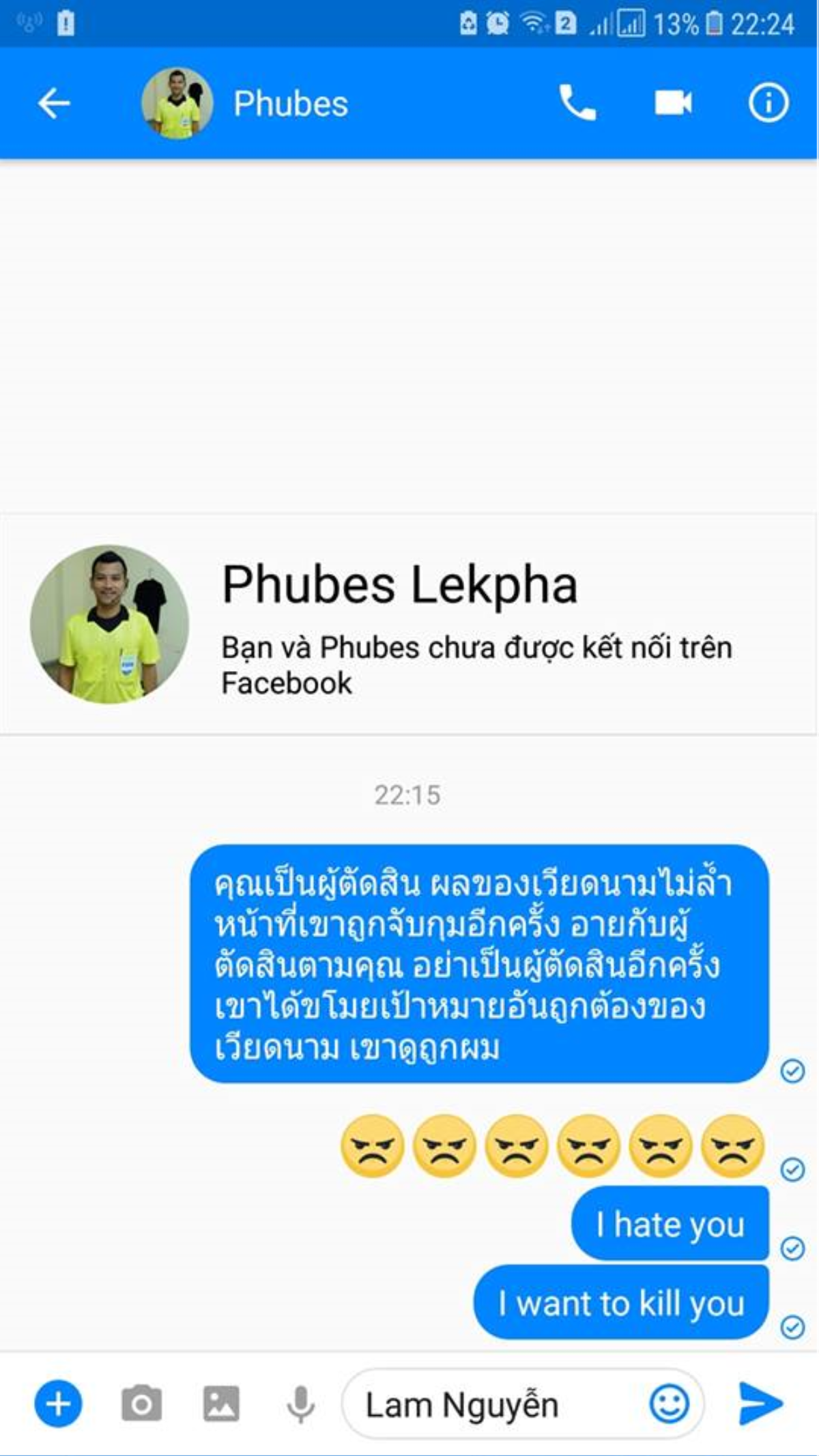 Trọng tài Thái Lan tắt tính năng bình luận trên facebook, CĐV chỉ trích bằng cách nhắn tin Ảnh 10