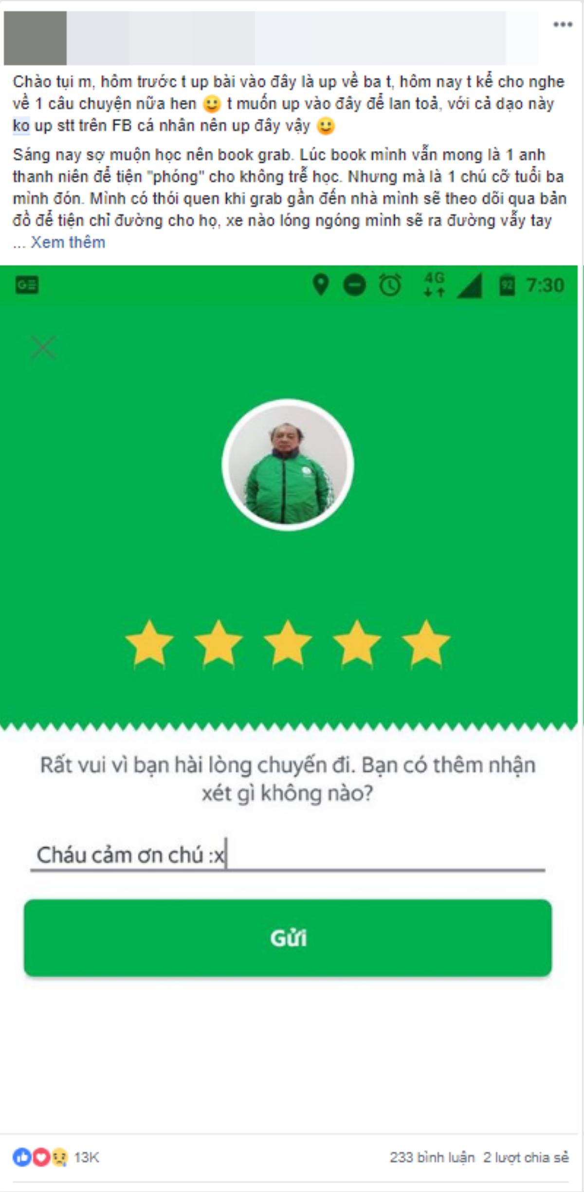 Muốn thêm tin yêu cuộc sống này thì hãy đọc ngay 2 câu chuyện cảm động đằng sau tài xế Grab Ảnh 1