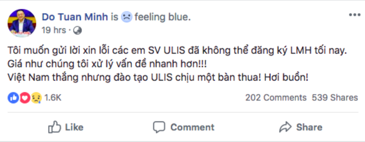 Sinh viên đang đăng ký tín chỉ thì web sập và cách xử lý của thầy hiệu trưởng được dân mạng tấm tắc khen ngợi Ảnh 1