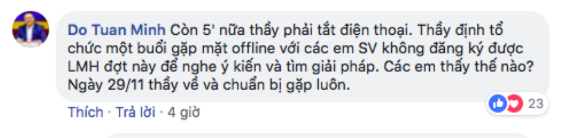 Sinh viên đang đăng ký tín chỉ thì web sập và cách xử lý của thầy hiệu trưởng được dân mạng tấm tắc khen ngợi Ảnh 6