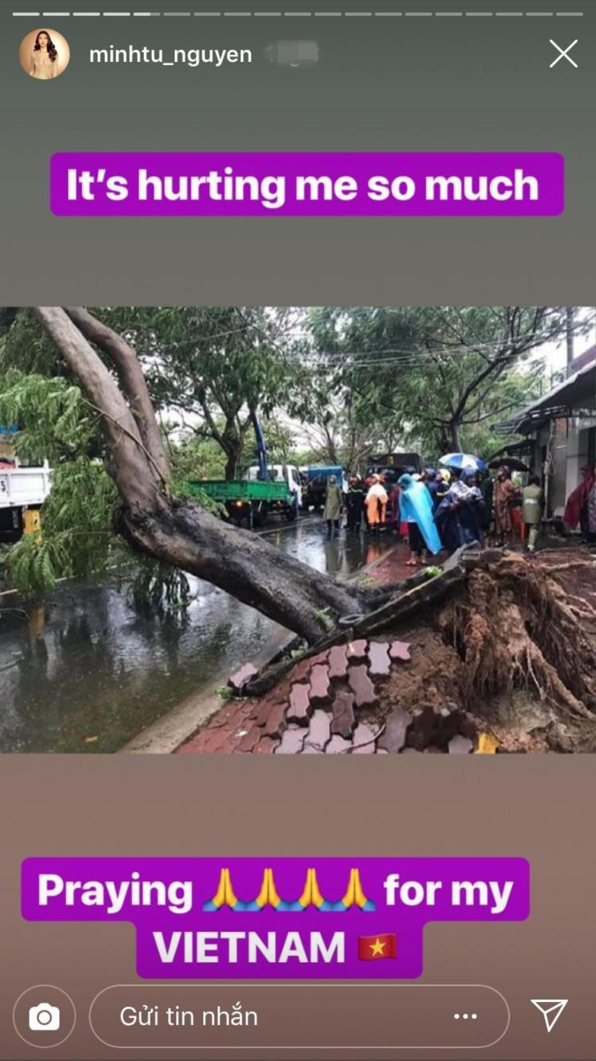 Cơn bão số 9 'đổ bộ' dữ dội, Mỹ Tâm, Minh Tú và loạt sao bày tỏ sự xót xa cho tình cảnh người dân Việt Ảnh 3