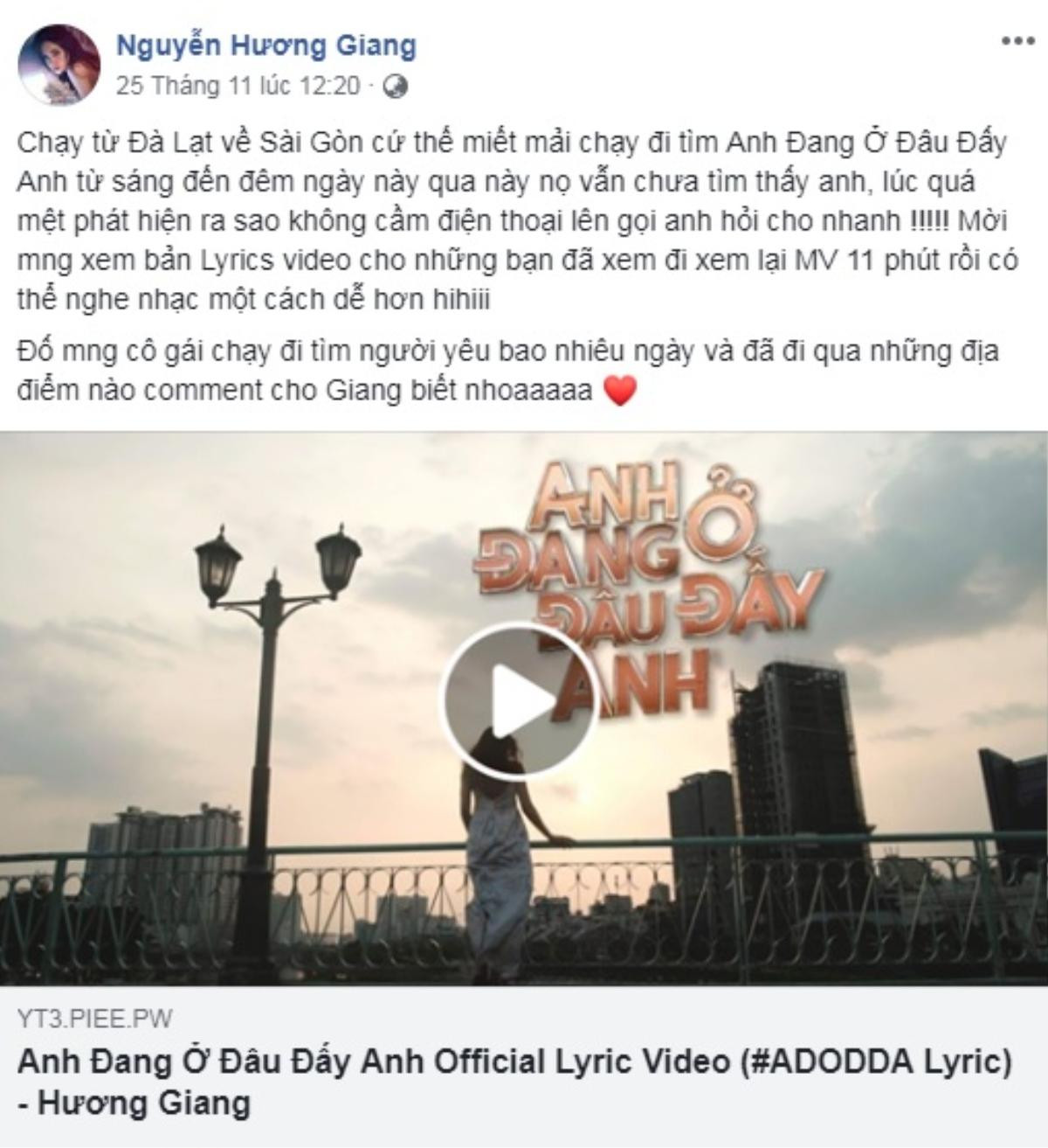 Hương Giang và chuyện đến MV Lyrics cũng không chịu 'buông tha' top trending Youtube Ảnh 1