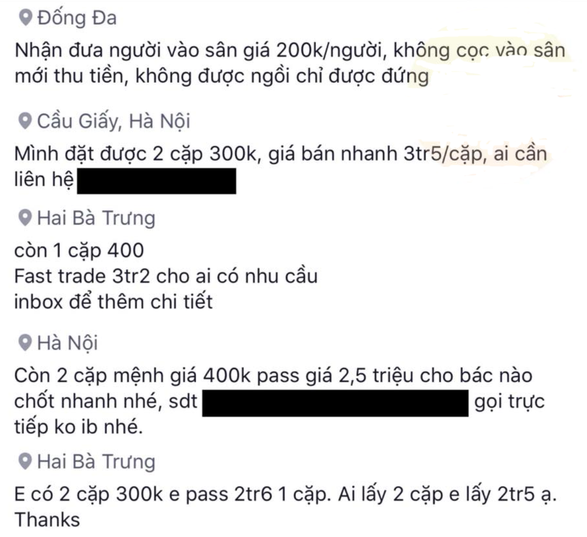 Sốc: 'Vé chợ đen' xem Việt Nam giá 'cắt cổ', nay đã có dịch vụ ship tận nơi Ảnh 1