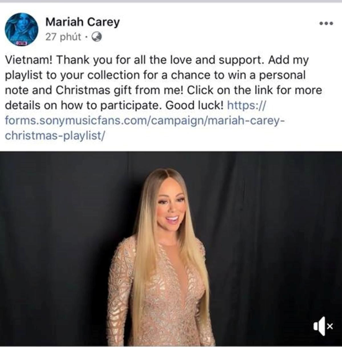 Fan Việt, bạn được nhận một tin nhắn quá đỗi ngọt ngào từ… Mariah Carey Ảnh 1