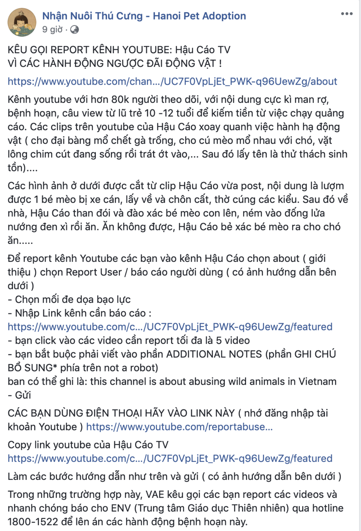 Cộng đồng mạng kêu gọi report kênh youtube của thanh niên lấy xác mèo nướng thịt, ăn xong ném cho chó săn 'đánh chén' Ảnh 4