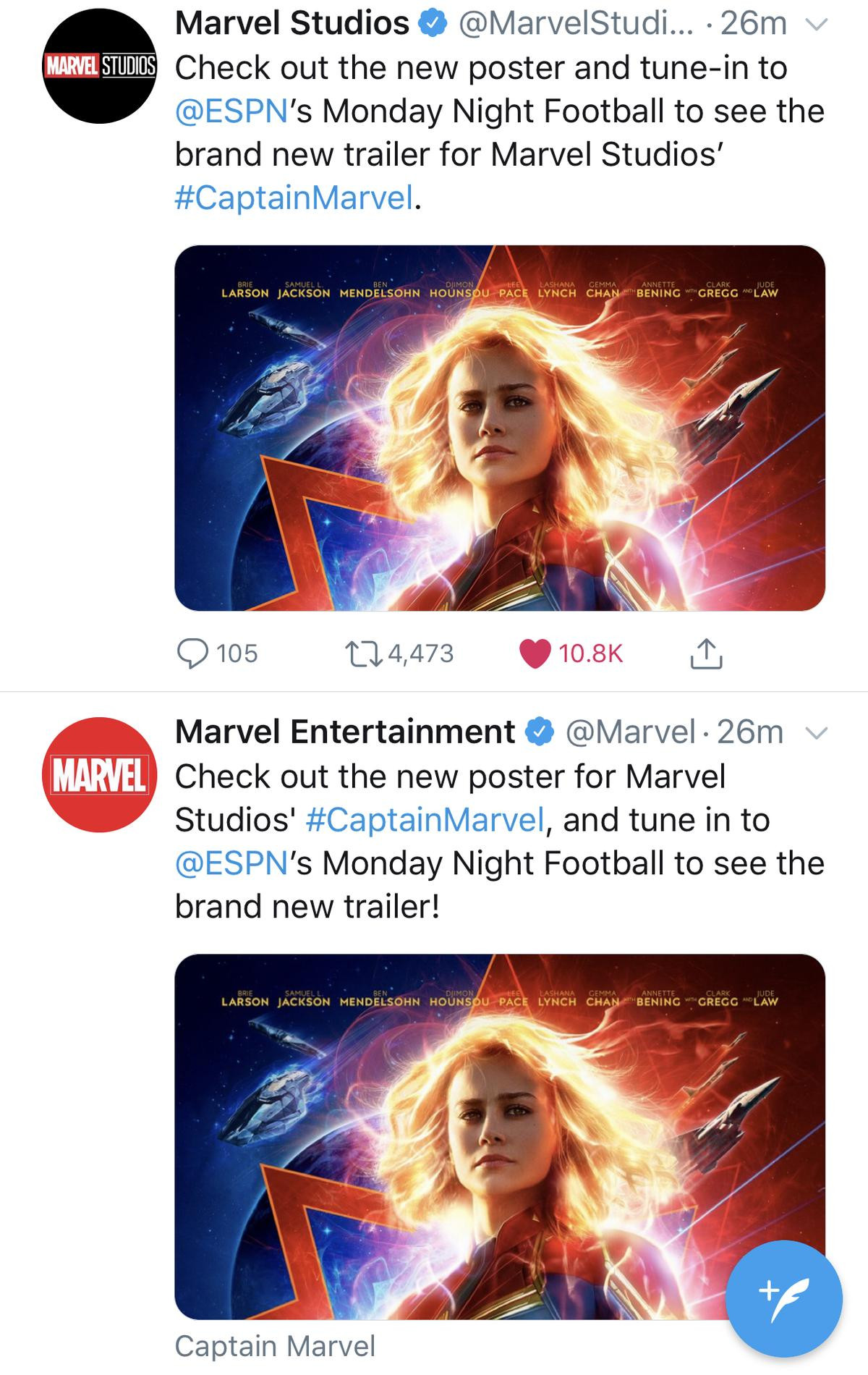 'Captain Marvel' tung poster mới, xác nhận trailer mới vào ngày mai - 'Avengers 4' vẫn hát 'anh đang ở đâu đấy anh' Ảnh 3