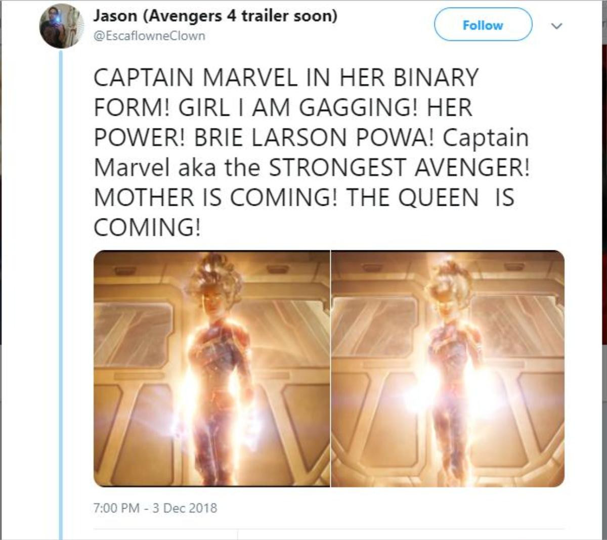 Cư dân mạng phấn khích khi nhìn thấy Captain Marvel bật trạng thái Binary, biến hình thành 'Siêu Xayda' Ảnh 3