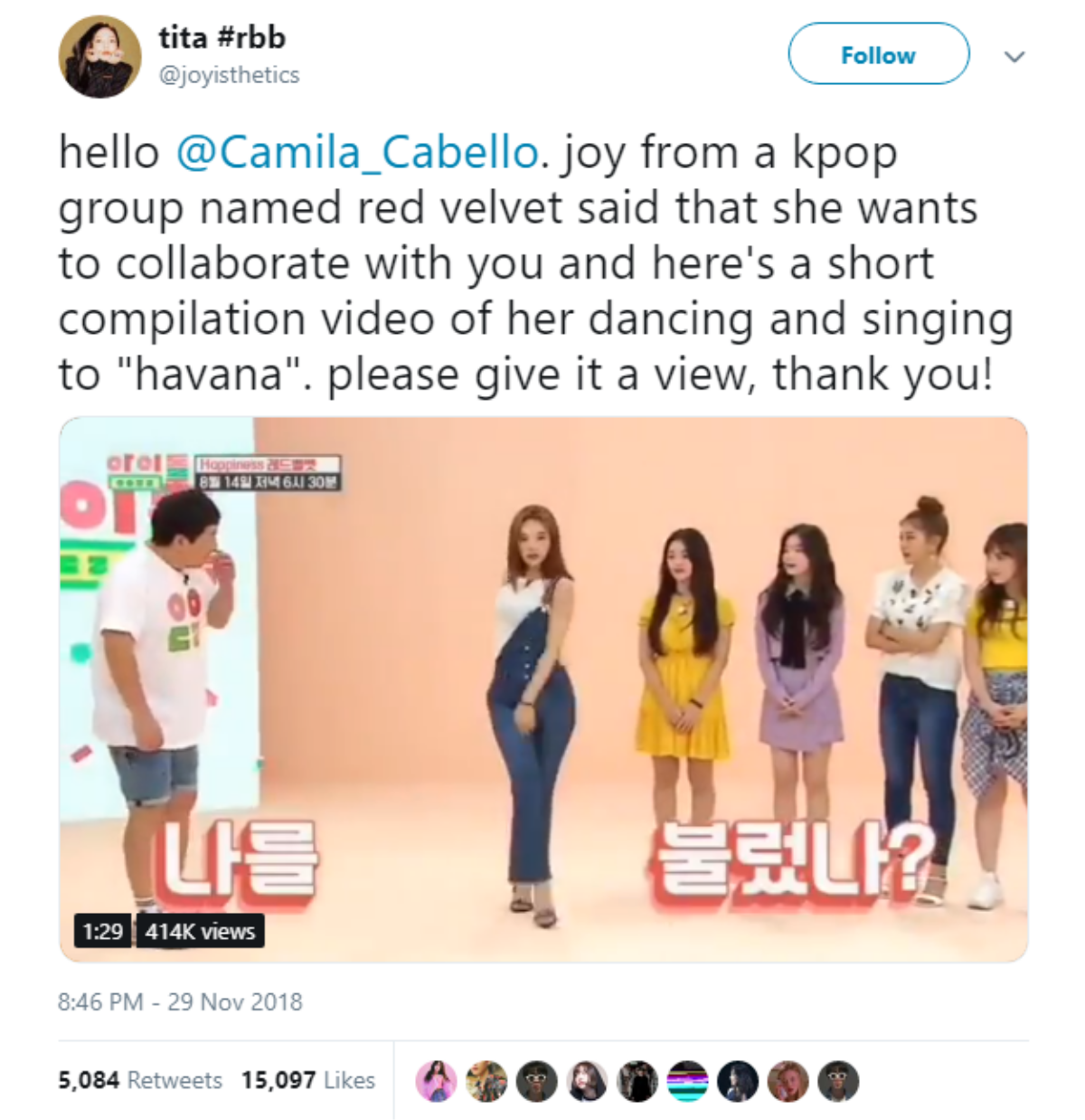 Tin được không: Camila Cabello vừa 'chủ động mời gọi' Joy (Red Velvet) hát chung siêu hit 2018 'Havana' Ảnh 3