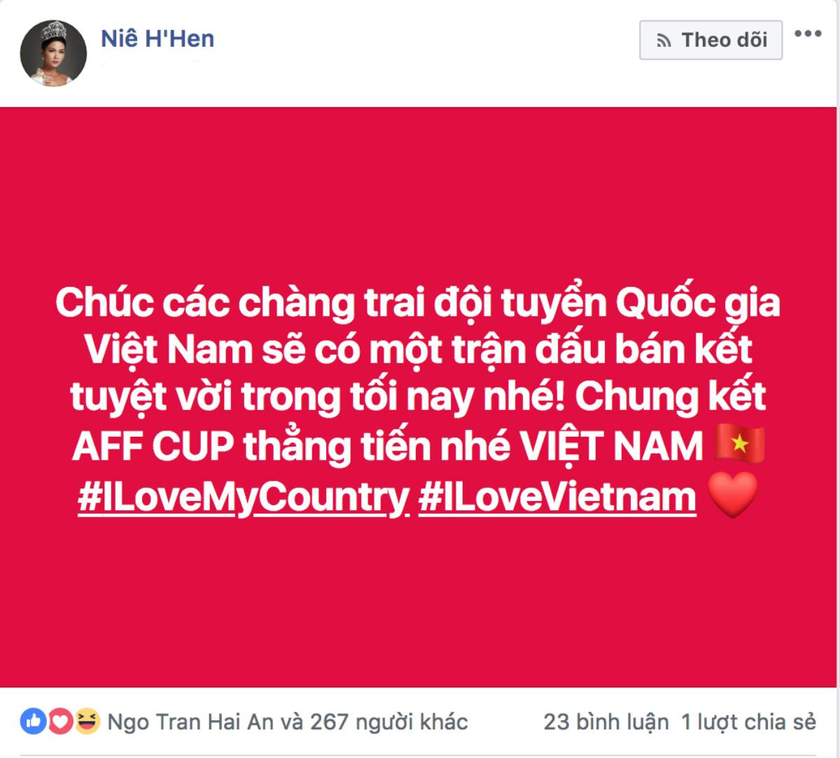 'Chinh chiến' phương xa, H'Hen Niê vẫn không quên gửi lời chúc đến U23 ở quê nhà Ảnh 1