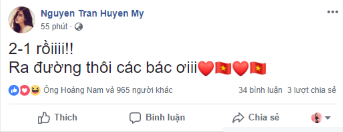 Thùy Tiên đi 'bão' bằng Grab Bike, H'Hen Niê đang tham gia Miss Universe 2018 cũng không quên chúc mừng ĐTVN Ảnh 2