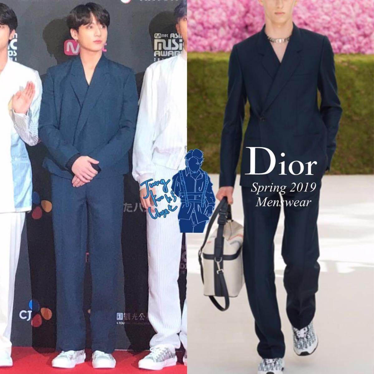 BTS đồng loạt diện nguyên bộ sưu tập của Dior càn quét thảm đỏ MAMA 2018 Ảnh 7