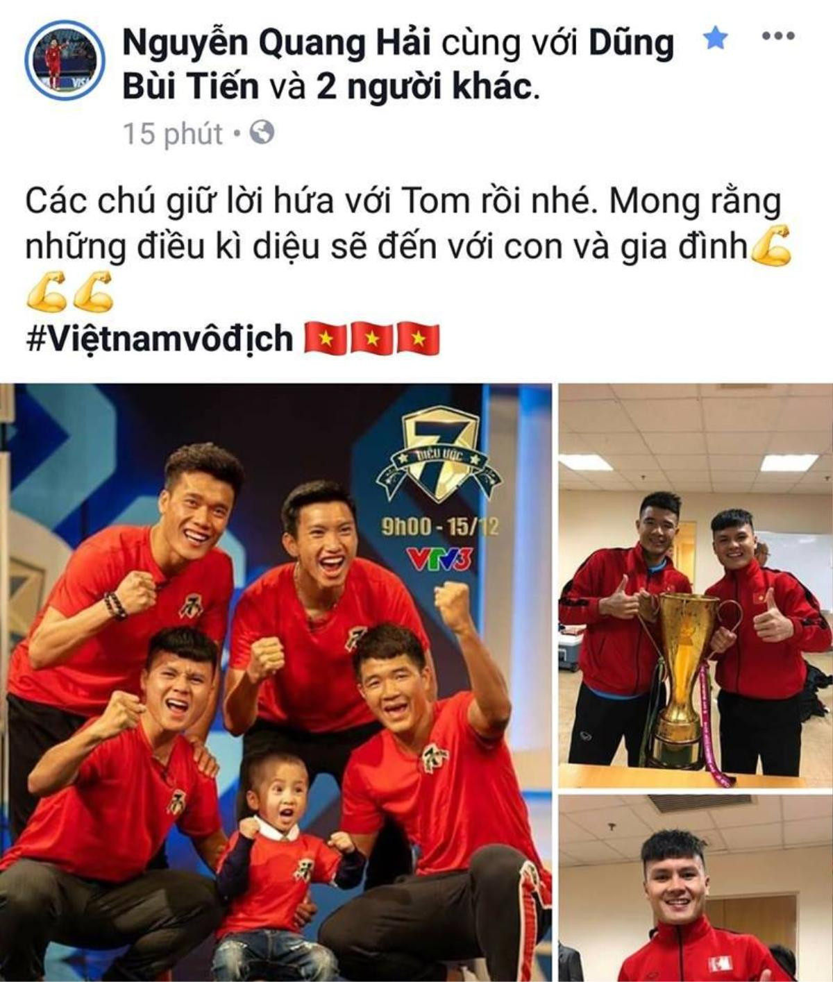 Sau chức vô địch AFF Cup 2018, Quang Hải bất ngờ đăng dòng status 'trả nợ' khiến triệu fan rưng rưng nước mắt Ảnh 3