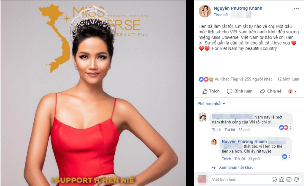 H'Hen Niê lọt vào Top 5 Miss Universe 2018, sao Việt 'bùng nổ' những lời chúc Ảnh 4