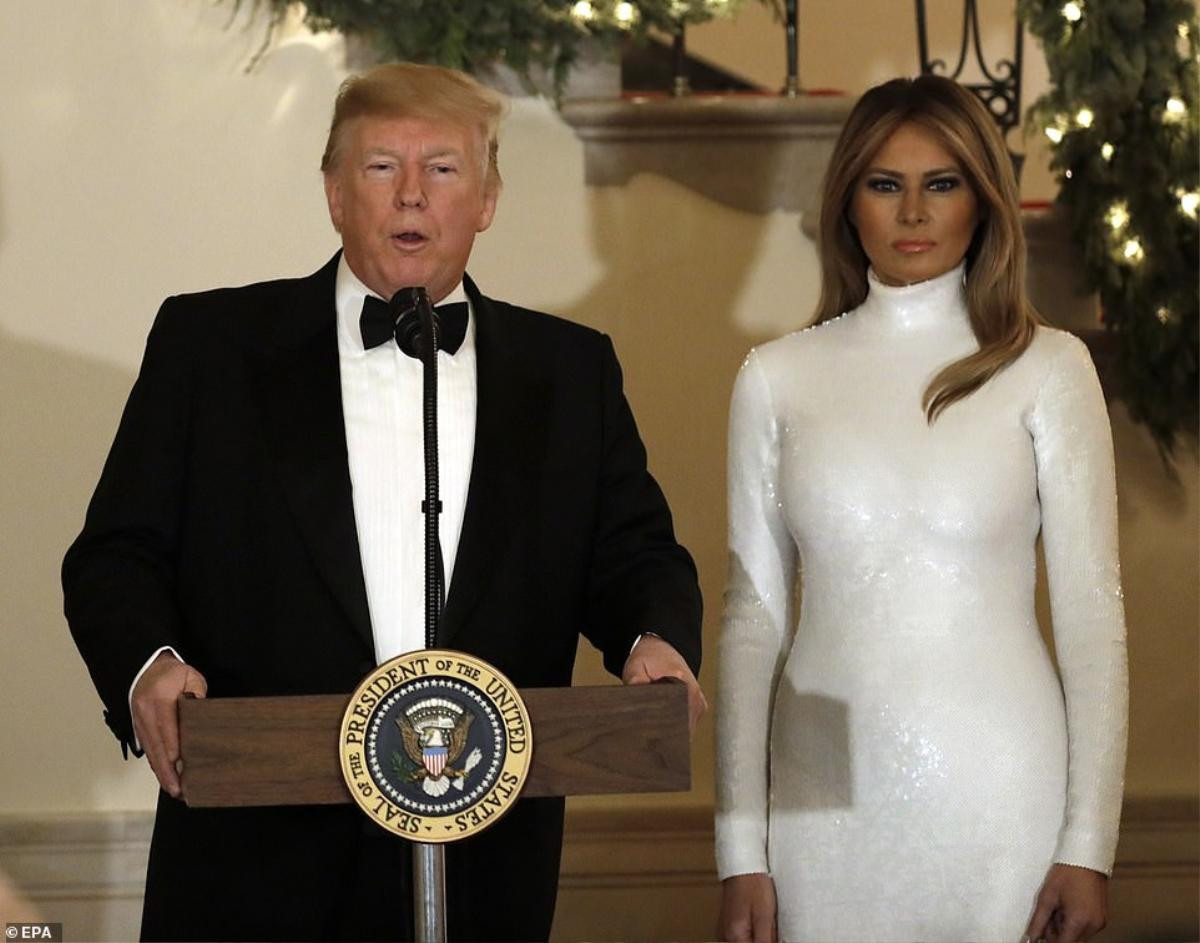 Bà Melania đẹp rạng ngời nắm tay Tổng thống Trump trong ảnh Giáng sinh chính thức Ảnh 3