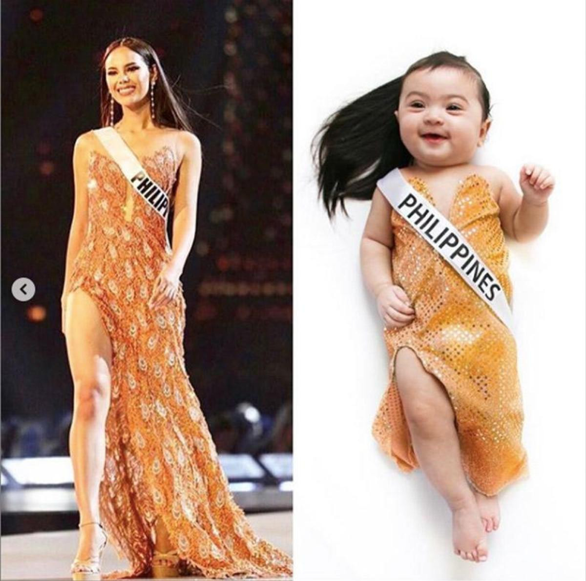 Cư dân mạng phát sốt vì thiên thần nhí cosplay Miss Universe 2018 - Catriona Gray Ảnh 6