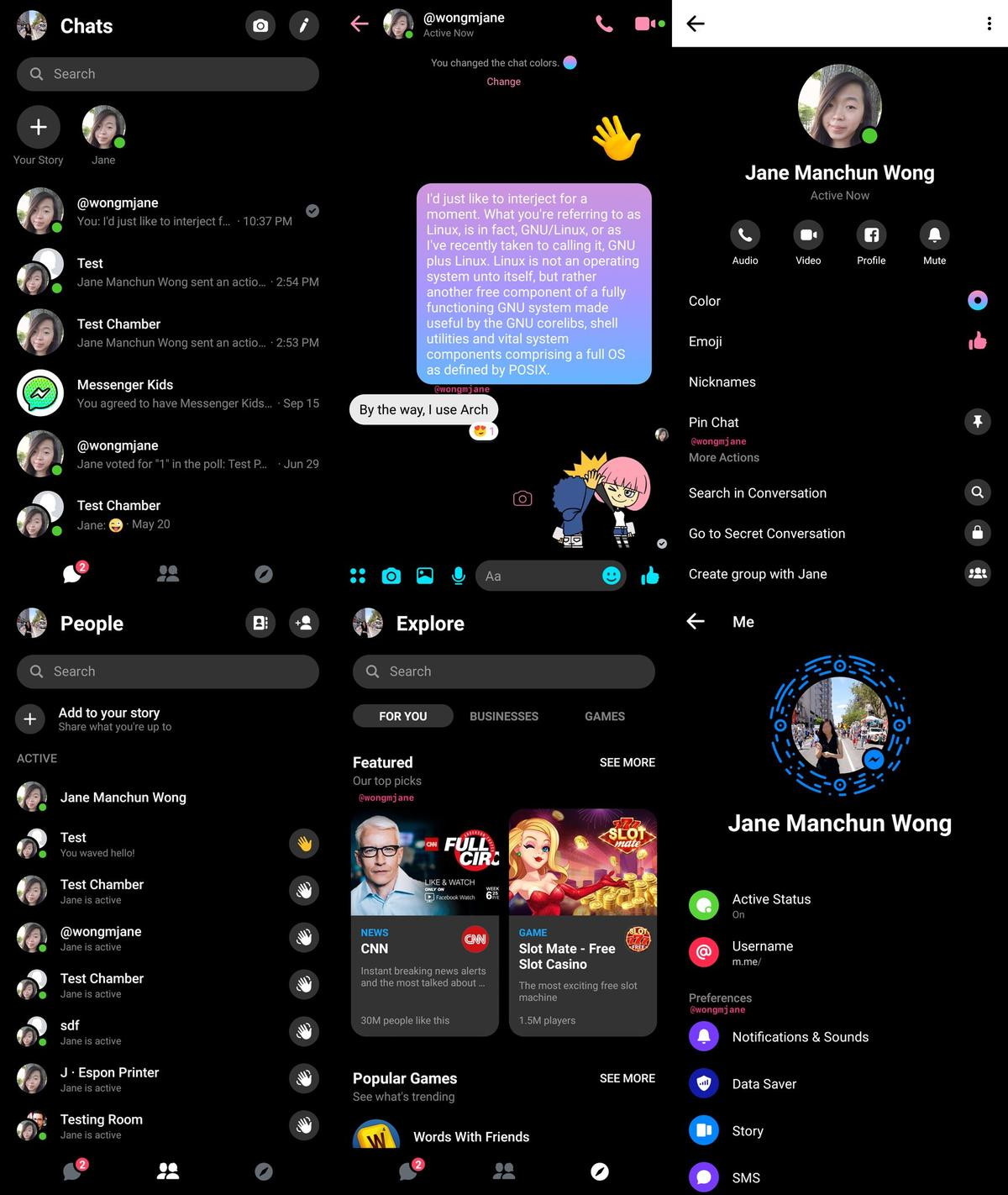 Facebook đang thử nghiệm giao diện người dùng mới và chế độ Dark mode trên Messenger Ảnh 4