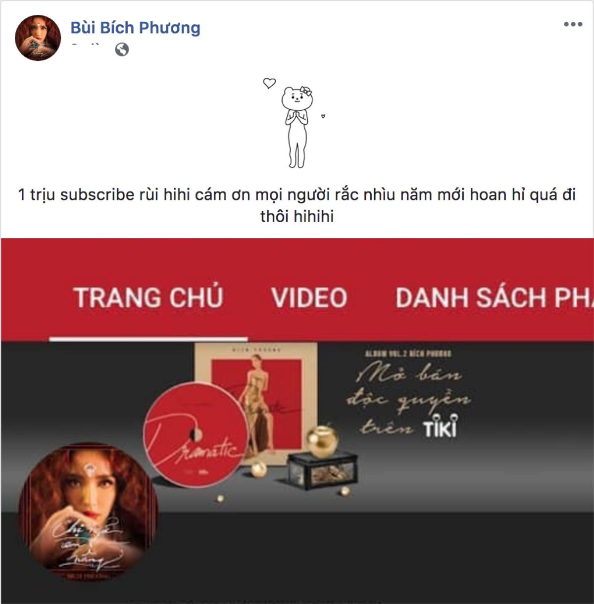 Bích Phương nói gì với 'tin vui' đầu năm: Kênh YouTube đạt 1 triệu subscribes Ảnh 3