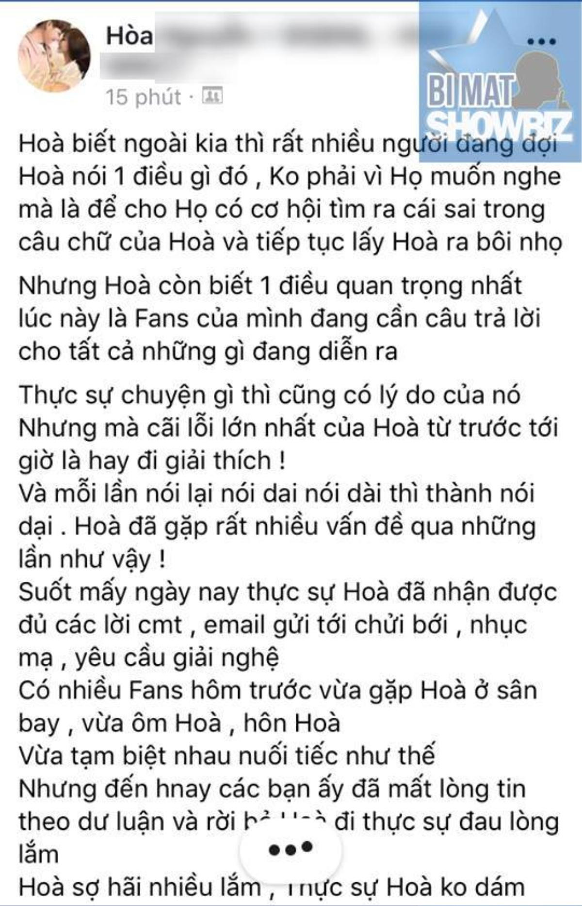 Hòa Minzy lên tiếng hậu đáp trả hằn học với fan: Nếu bạn chờ một lời xin lỗi thì… quên ngay đi! Ảnh 1