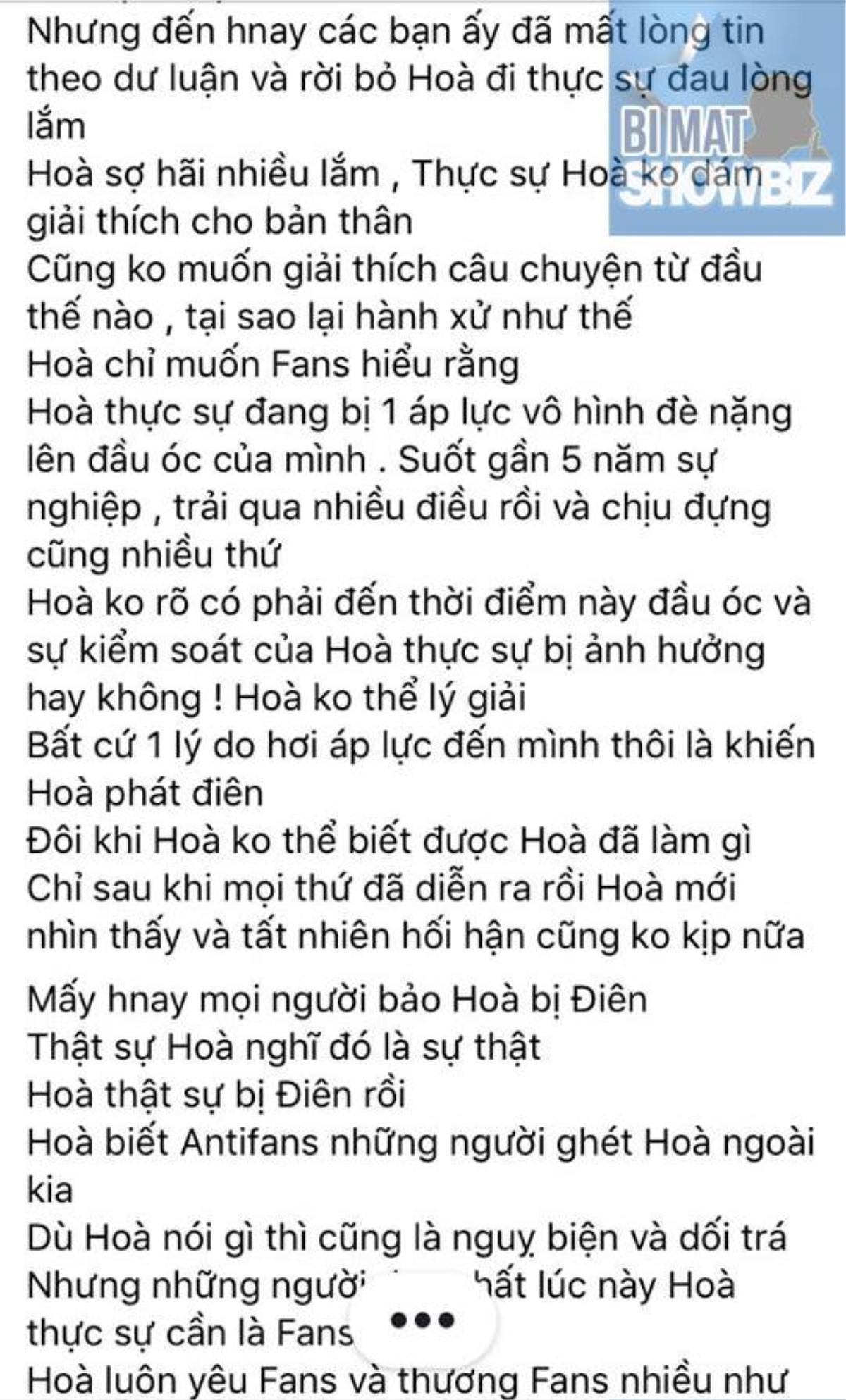 Hòa Minzy lên tiếng hậu đáp trả hằn học với fan: Nếu bạn chờ một lời xin lỗi thì… quên ngay đi! Ảnh 2