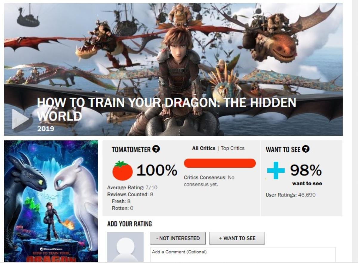 'How to Train Your Dragon: The Hidden World' trình làng với điểm tuyệt đối 100% Rotten Tomatoes Ảnh 1