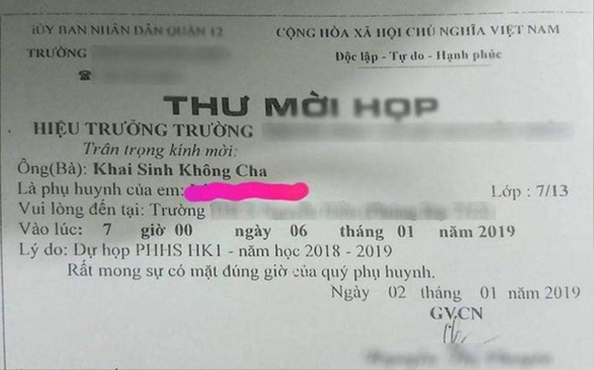 Thư mời họp kỳ lạ của giáo viên chủ nhiệm khiến phụ huynh bức xúc Ảnh 1