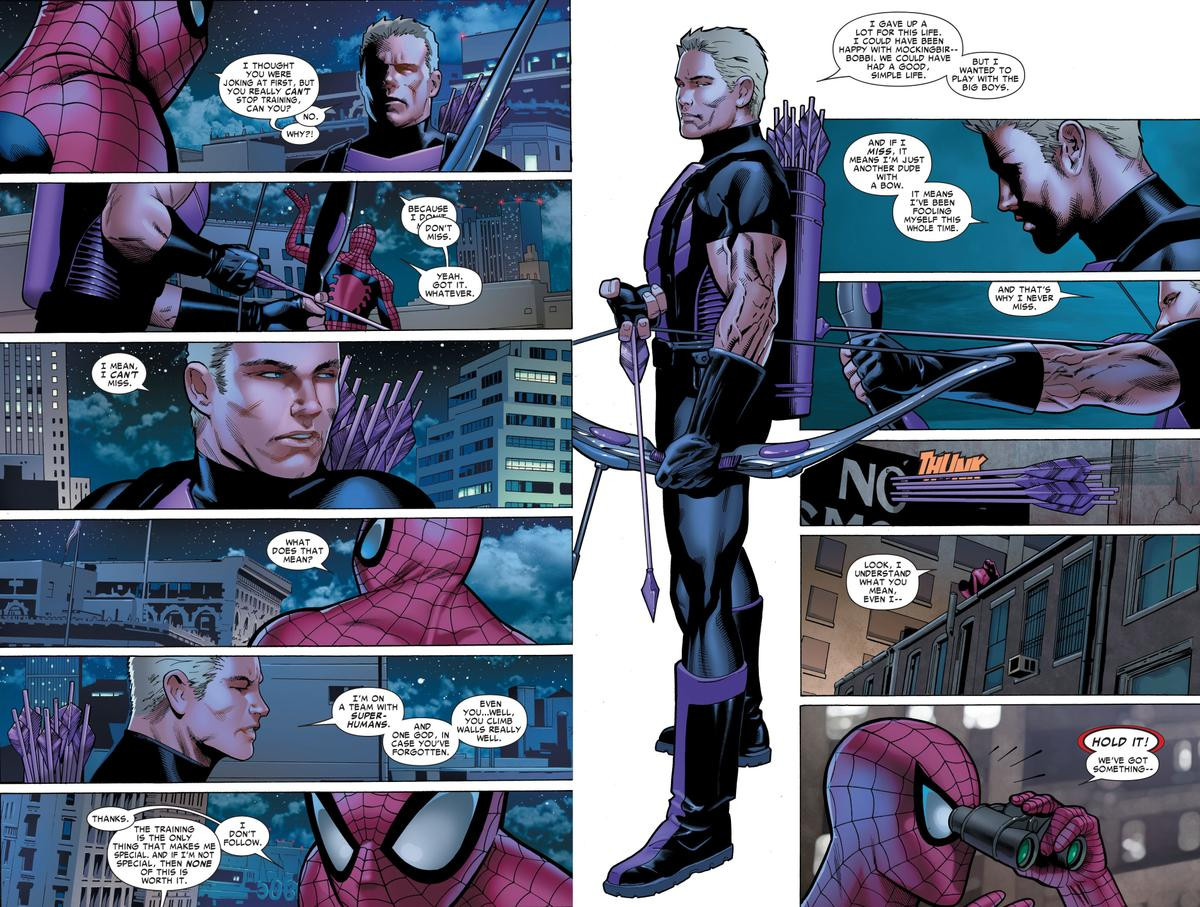 Spidey từng cắm mũi tên vào thân tội phạm để an ủi Hawkeye Ảnh 3