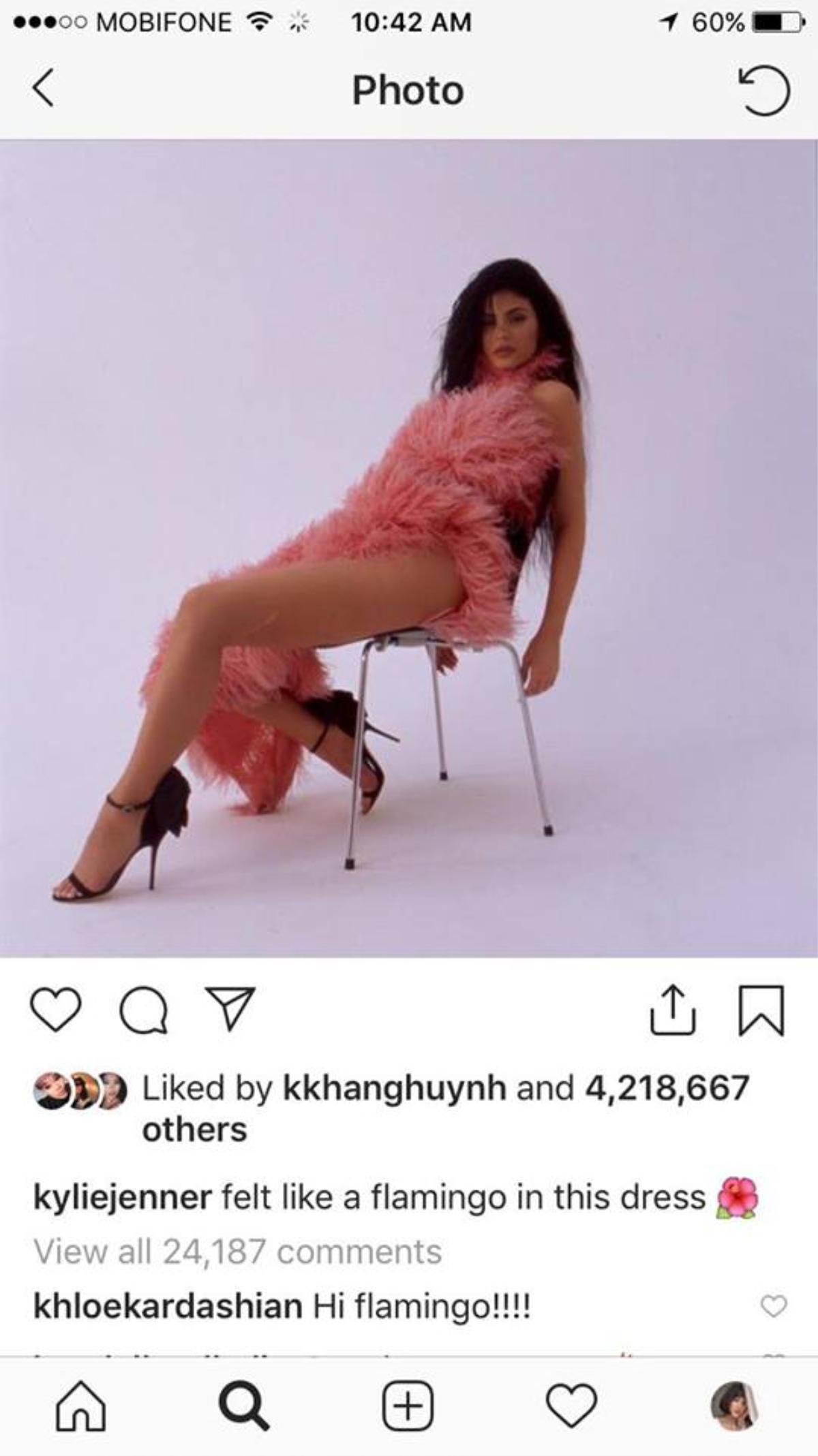 Kylie Jenner 'rũ rượi' xinh đẹp ví mình như chim hồng hạc trong bộ váy lông hồng phấn nổi bật Ảnh 3