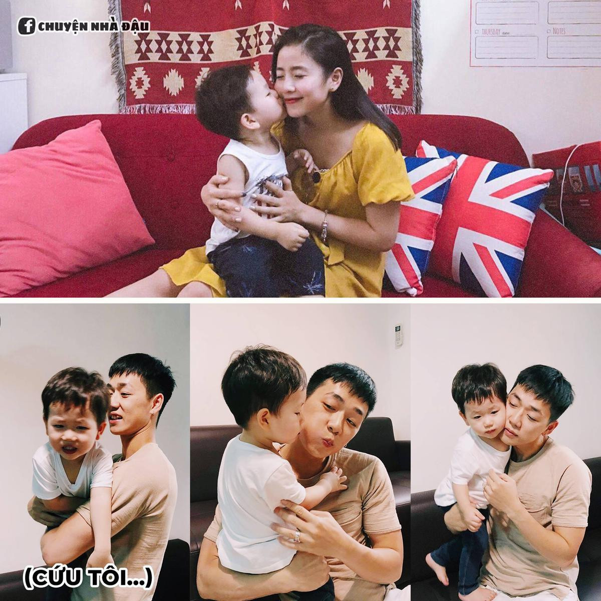 'Cute hột me' như bố con nhà Đậu: Con khóc sưng cả mắt mà Ba Duy còn lầy lội thế này đây Ảnh 2