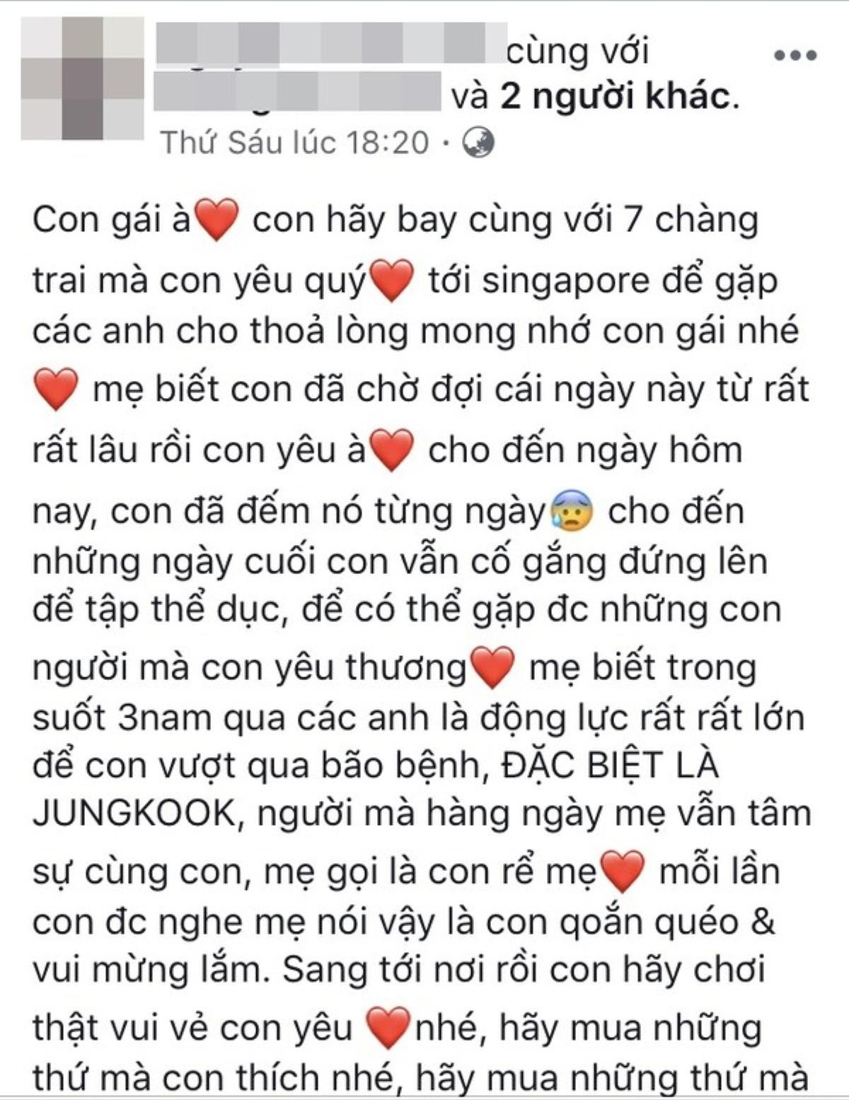 Mẹ cô bé 15 tuổi bị ung thư xương mất trước ngày gặp BTS: Phụ huynh đừng quá lo lắng khi con mê thần tượng Ảnh 5