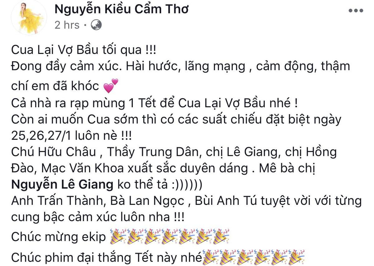 'Cua lại vợ bầu' nhận 'cơn mưa' lời khen từ các nghệ sĩ Việt hậu họp báo ra mắt Ảnh 9