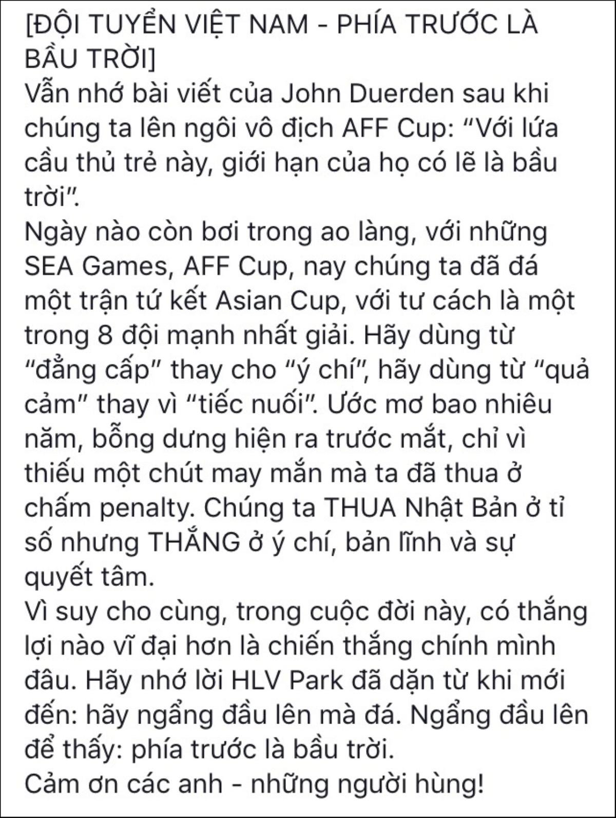 Dân mạng đồng loạt gửi đến tuyển Việt Nam: ‘Chúng ta thua ở tỉ số nhưng thắng bởi ý chí, bản lĩnh và quyết tâm’ Ảnh 11