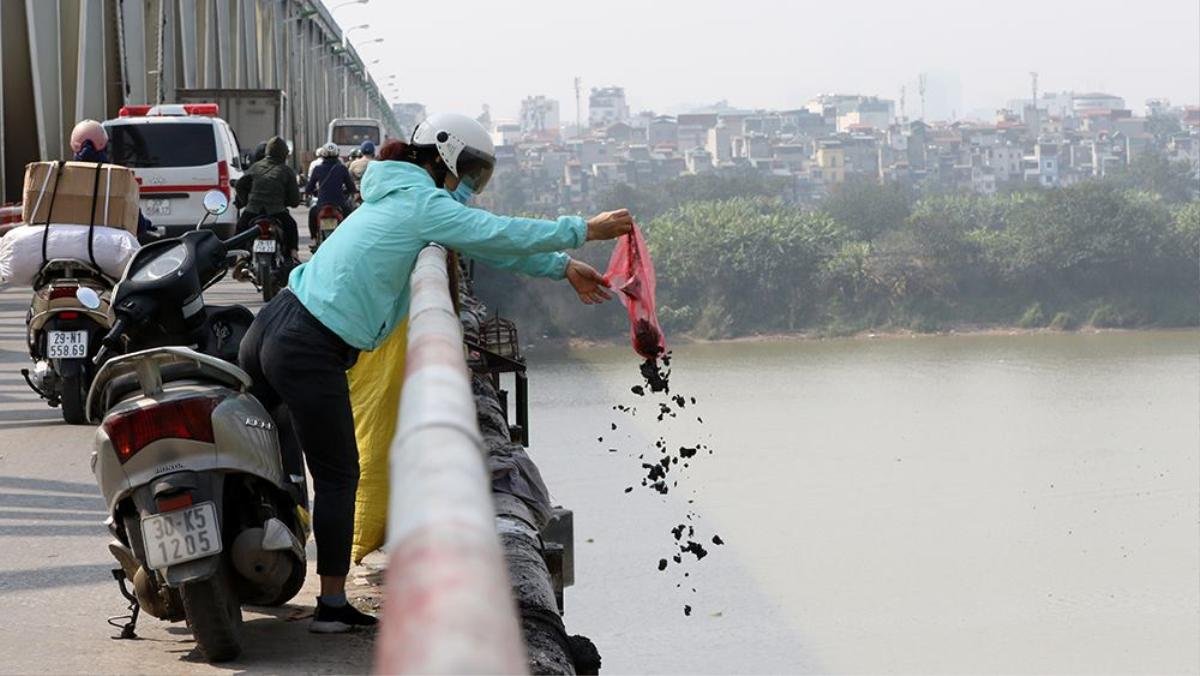 Chưa kịp về chầu trời ngày ông Công ông Táo, nhiều cá chép lăn ra chết vì người dân thả quá nhiều bụi tro xuống hồ Ảnh 6