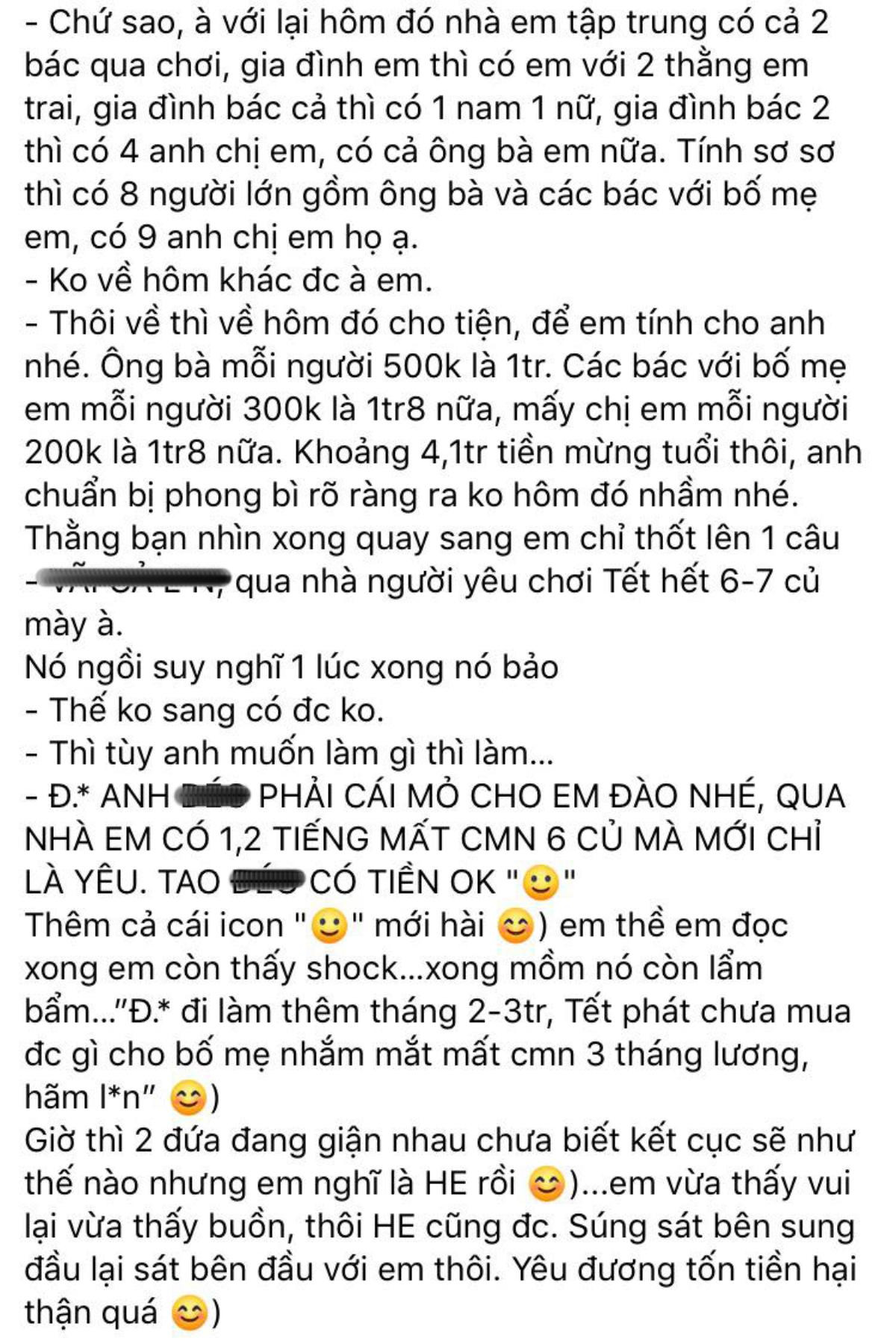 Mới yêu một tháng, chàng trai bị bạn gái nhắc nhẹ 'lì xì cả họ' khoảng 6 triệu đồng khiến dân tình choáng váng Ảnh 2