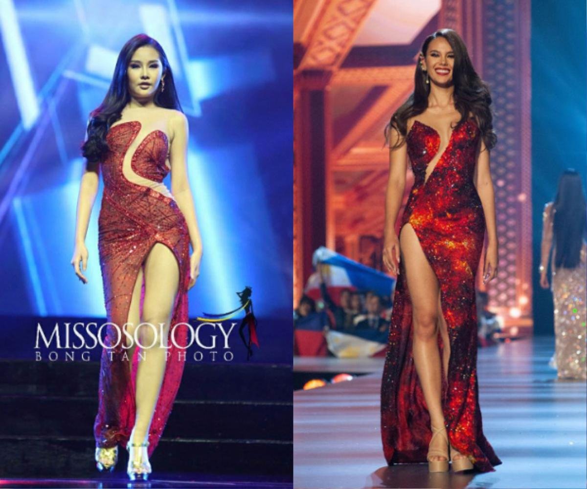 Lê Âu Ngân Anh và H'Hen Niê 'sao chép' style 'huyền thoại' của Hoa hậu Hoàn vũ Catriona Gray Ảnh 1