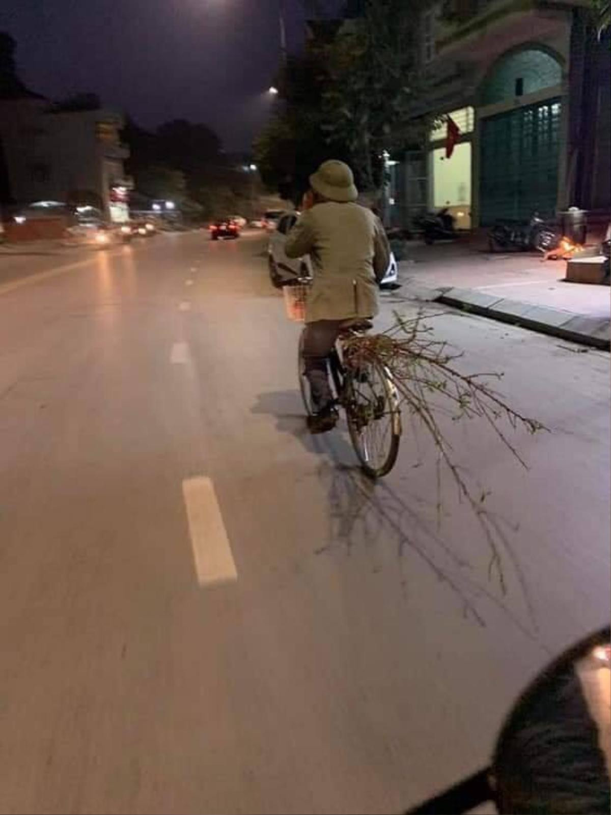 Ngọt ngào như tình yêu của cụ ông dành cho vợ: Vừa đạp xe chở cành đào vừa hô ‘Bà nó ơi tôi sắm được đào Tết rồi’ Ảnh 1