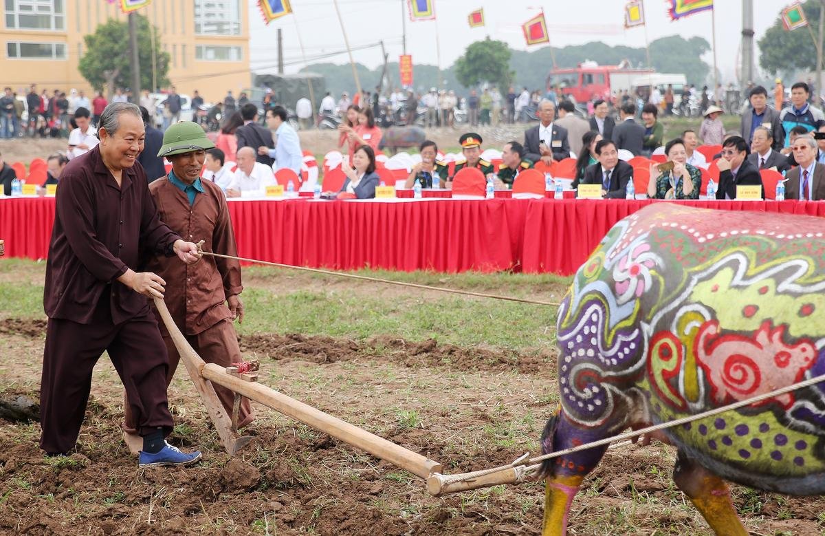 Phó Thủ tướng thường trực Trương Hòa Bình xuống đồng đi cày tại lễ hội Tịch điền Ảnh 10