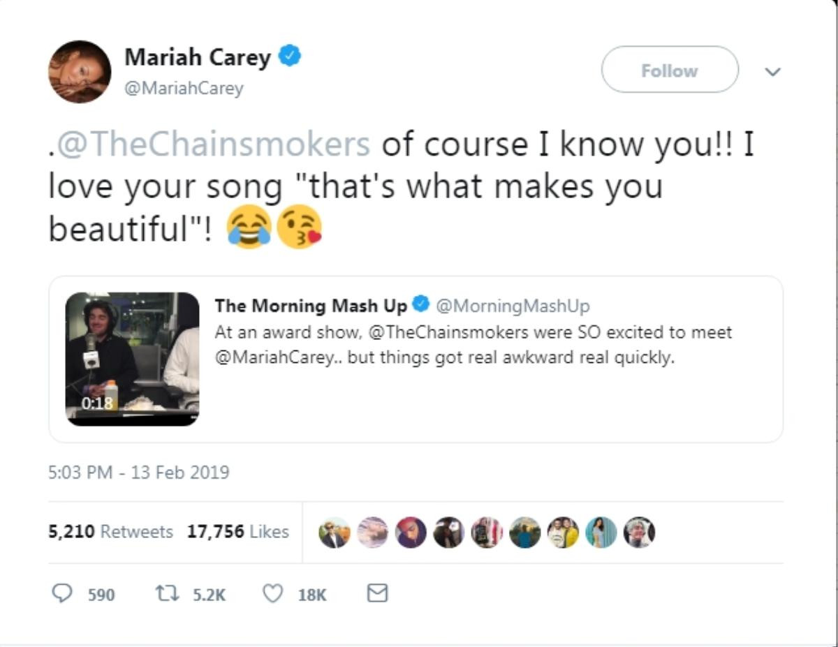 Tưởng The Chainsmokers là One Direction: Thiên hạ này ai hồn nhiên qua được Mariah Carey? Ảnh 2