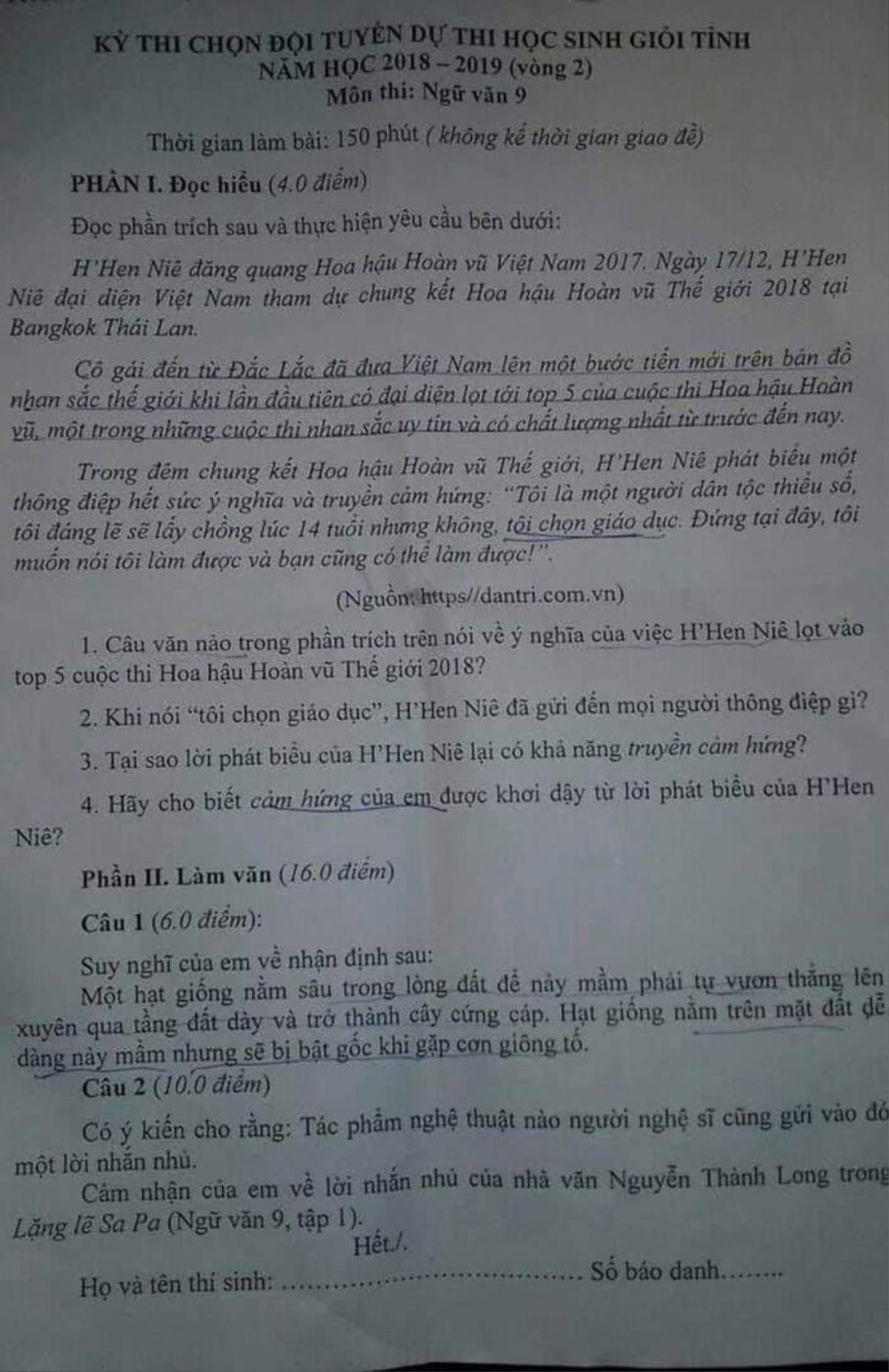 'Lí do ngầm' khiến đoạn phát biểu gây sốt của H'Hen Niê xuất hiện trong các đề thi chọn học sinh giỏi Ảnh 2