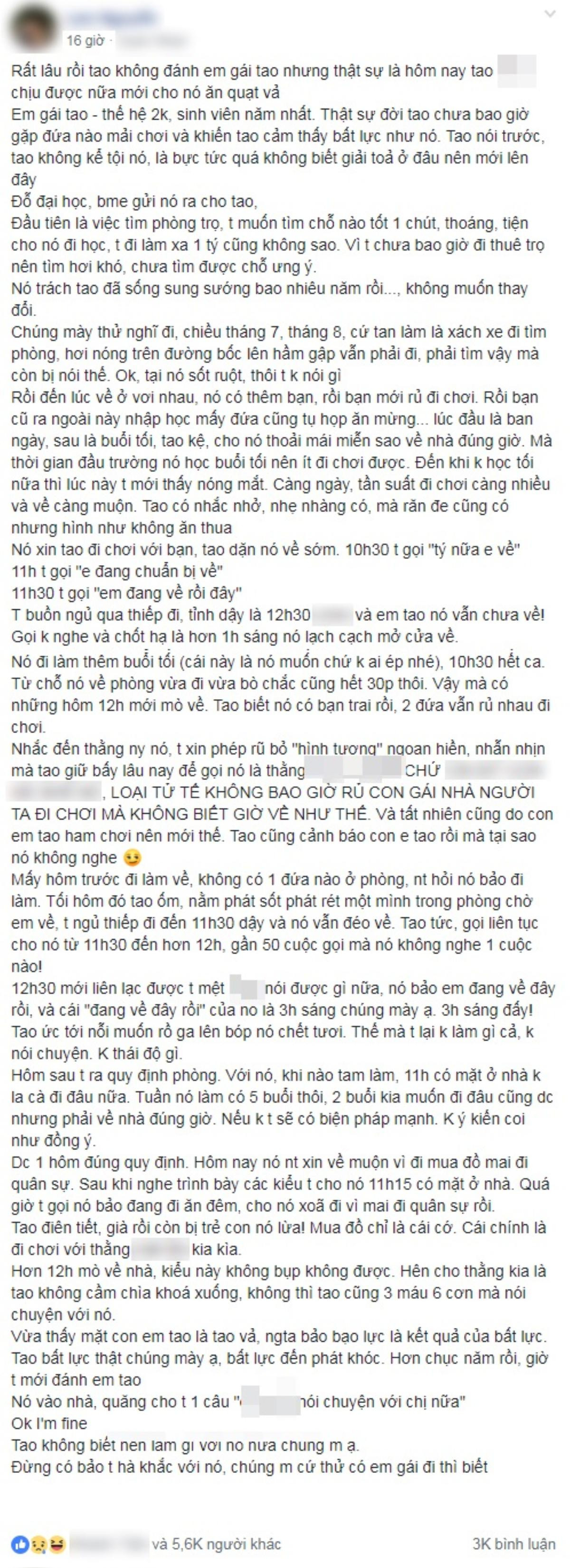 Than vãn về cô em gái năm nhất ĐH 'bất trị' chuyên bỏ nhà đi chơi khuya với 'gấu', người chị nhận lời khuyên bất ngờ từ dân mạng Ảnh 1