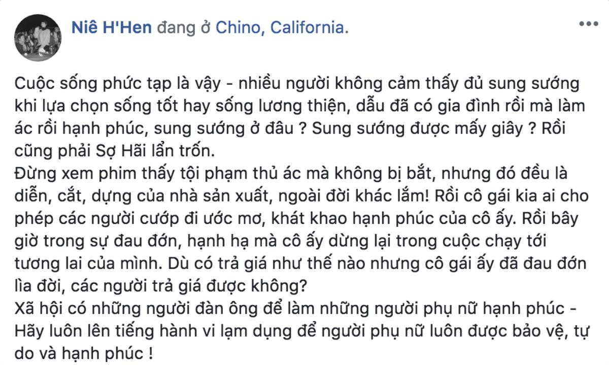 Từng trả lời ứng xử về phong trào #metoo, H'Hen Niê nói gì về cái chết của nữ sinh giao gà bị 5 gã đàn ông cưỡng hiếp Ảnh 2