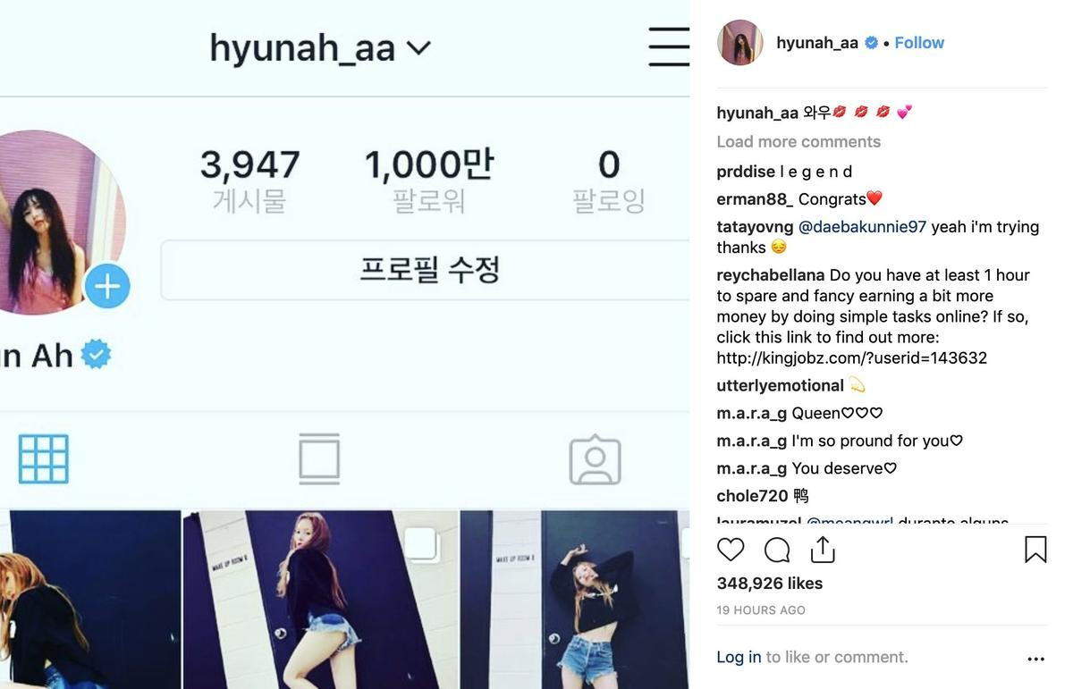 Tẩm ngẩm tầm ngầm, HyunA chính thức đạt được lượng follow khủng trên Instagram Ảnh 1