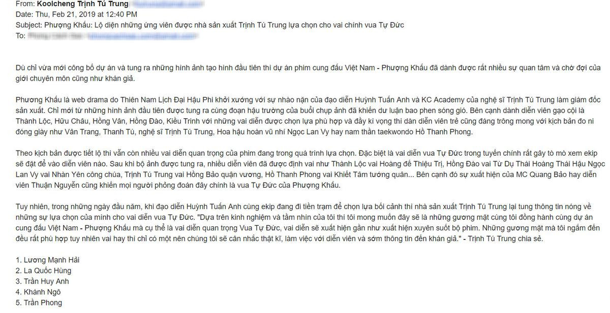 Sợ trời chưa đủ nóng, nhà sản xuất 'Phượng khấu' tạo nhiệt bằng việc mượn tên nghệ sĩ khác để quảng bá Ảnh 2