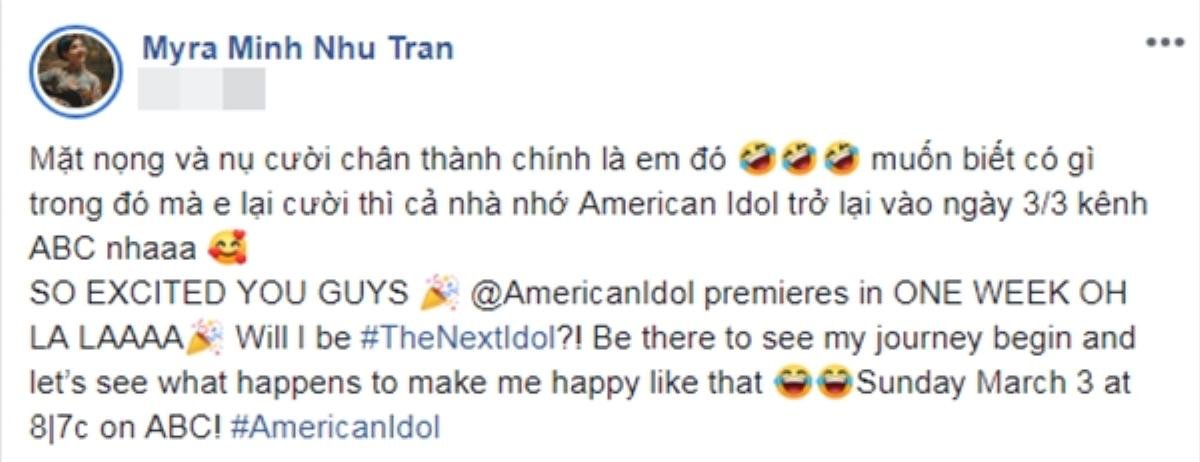 Giấu nhẹm kết quả American Idol, Minh Như vẫn được Thu Phương - Thanh Hà - Khả Như - Trung Quân chúc mừng Ảnh 1