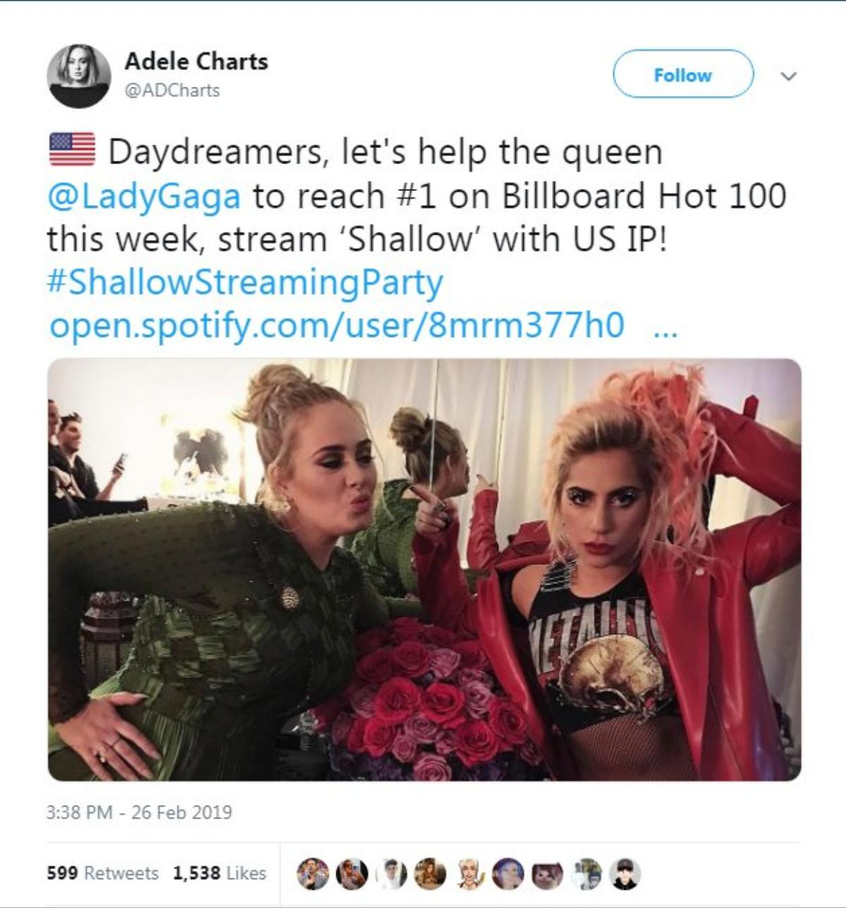 Lady Gaga - Ariana Grande cùng cuộc 'tử chiến' giành #1 Billboard Hot 100: 'Shallow' hay '7 Rings' sẽ lên ngôi Quán quân? Ảnh 4