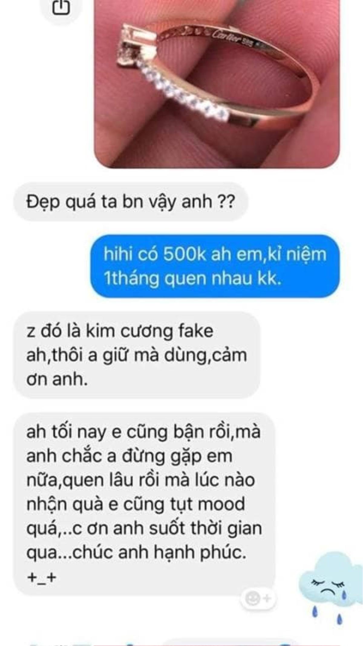 Chàng trai tặng nhẫn kim cương 75 triệu bị đá: ‘Không chủ đích thử lòng mà vì sợ bạn gái tiếc tiền nên nói dối' Ảnh 1