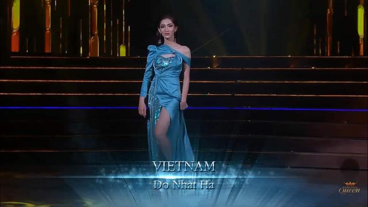 Nhật Hà gây tranh cãi với chiếc váy xanh mướt tại bán kết Miss Int' Queen 2019 Ảnh 1